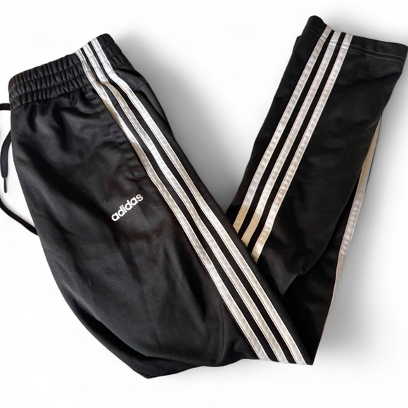 Adidas Black Joggers with White Stripes - Picture 1 of 3